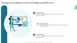 Manager Providing Overview Of Budget Portfolio Icon