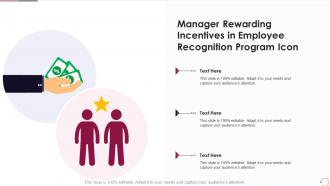 Manager Rewarding Incentives In Employee Recognition Program Icon