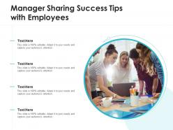 Manager sharing success tips with employees
