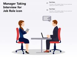 Manager taking interview for job role icon