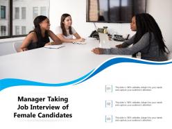 Manager taking job interview of female candidates