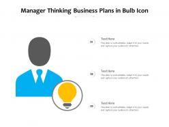 Manager thinking business plans in bulb icon