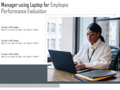 Manager using laptop for employee performance evaluation