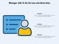 Manager with to do list icon and three lines