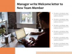 Manager write welcome letter to new team member