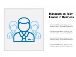 Managers as team leader in business