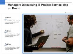 Managers discussing it project service map on board