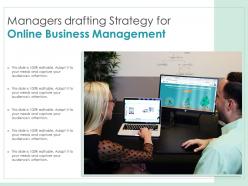 Managers drafting strategy for online business management