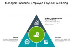 Managers influence employee physical wellbeing ppt powerpoint presentation infographics cpb