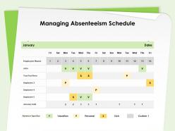 Managing absenteeism schedule employee name ppt powerpoint presentation picture