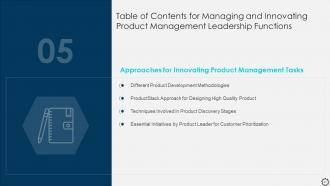 Managing And Innovating Product Management Leadership Functions Powerpoint Presentation Slides