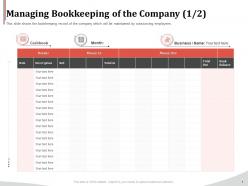 Managing bookkeeping of the company details ppt format ideas
