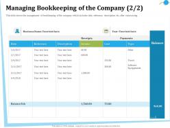Managing bookkeeping of the company m2846 ppt powerpoint presentation file skills