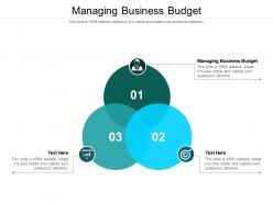Managing business budget ppt powerpoint presentation icon show cpb