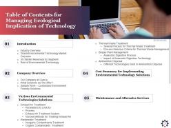 Managing ecological implication of technology powerpoint presentation slides