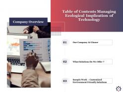 Managing ecological implication of technology powerpoint presentation slides