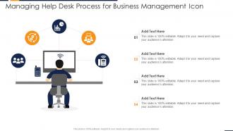 Managing help desk process for business management icon