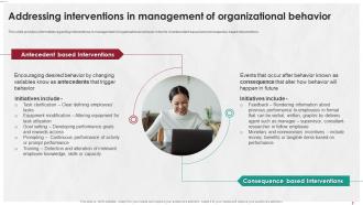 Managing Life At Workplace Addressing Interventions In Management Of Organizational Behavior