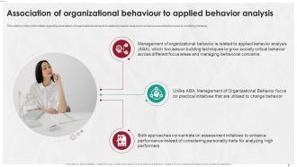 Managing Life At Workplace Association Of Organizational Behaviour To Applied Behavior Analysis