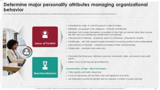 Managing Life At Workplace Determine Major Personality Attributes Managing Organizational