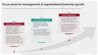 Managing Life At Workplace Focus Areas For Management Of Organizational Behavior Growth