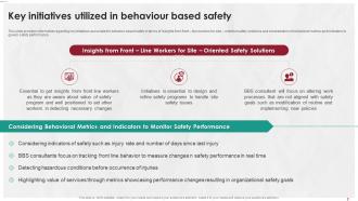 Managing Life At Workplace Key Initiatives Utilized In Behaviour Based Safety
