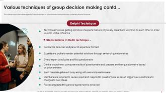 Managing Life At Workplace Various Techniques Of Group Decision Making Professionally Idea