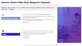 Managing Mobile Device Solutions Determine Standard Mobile Device Management Components