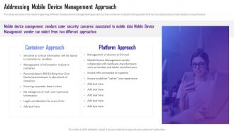 Managing Mobile Device Solutions For Workforce Addressing Mobile Device Management Approach