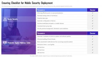 Managing Mobile Device Solutions For Workforce Ensuring Checklist For Mobile Security Deployment