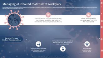 Managing Of Inbound Materials At Workplace Framework For Post Pandemic Business Planning