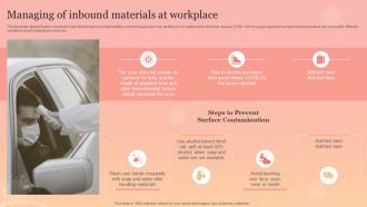 Managing Of Inbound Materials At Workplace New Normal Adaption Playbook
