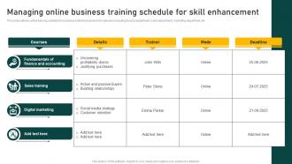 Managing Online Business Training Schedule For Skill Enhancement