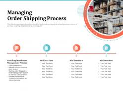 Managing order shipping process implementing warehouse management system ppt themes