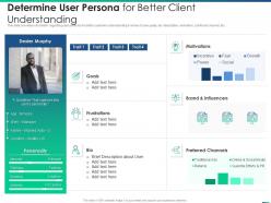 Managing product introduction to market determine user persona for better client understanding