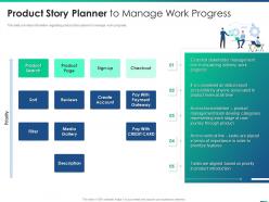Managing Product Introduction To Market Product Story Planner To Manage Work Progress