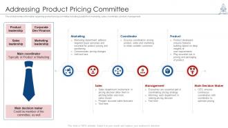 Managing product launch addressing product pricing committee