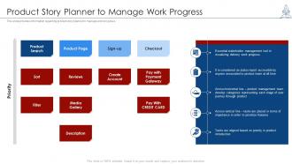 Managing product launch product story planner to manage work progress