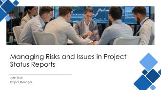 Managing Risks And Issues In Project Status Reports PPT Template AT