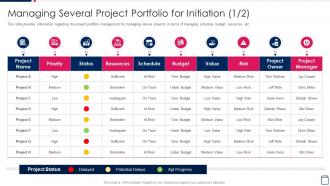 Managing Several Project C2 Portfolio For Initiation Ppt Infographics Icons