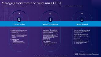Managing Social Media Activities Using Gpt 4 Gpt 4 Latest Generative Ai Revolution ChatGPT SS