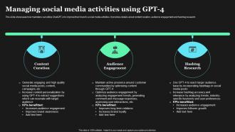 Managing Social Media Activities Using GPT 4 How To Use GPT4 For Content Writing ChatGPT SS V