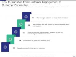 Managing strategic partnerships how to transition from customer engagement