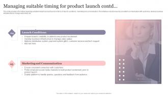 Managing Suitable Timing For Product Launch Contd New Product Introduction To Market Playbook