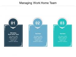 Managing work home team ppt powerpoint presentation model influencers cpb