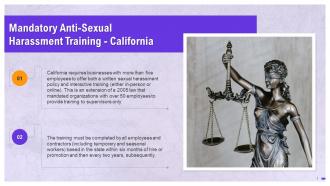 Mandatory Anti Sexual Harassment Training At Workplace In California Training Ppt