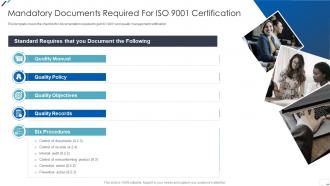 Mandatory Documents Required For ISO 9001 Certification Ppt Elements