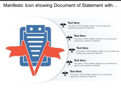 Manifesto icon showing document of statement with flags