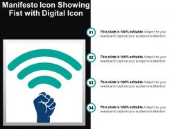 Manifesto icon showing fist with digital icon