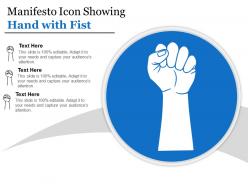 Manifesto icon showing hand with fist